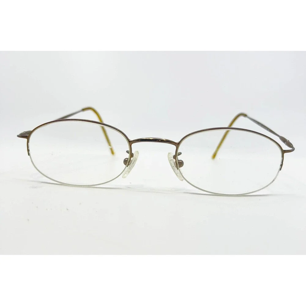 Nautica Eyeglasses Frames Mens Brown N7025 065 Oval Half Rim Italy 49-21-135
